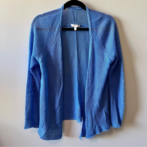 Eileen Fisher Sweaters - EILEEN FISHER Open Front Sheer Knit Cardigan Size Small
